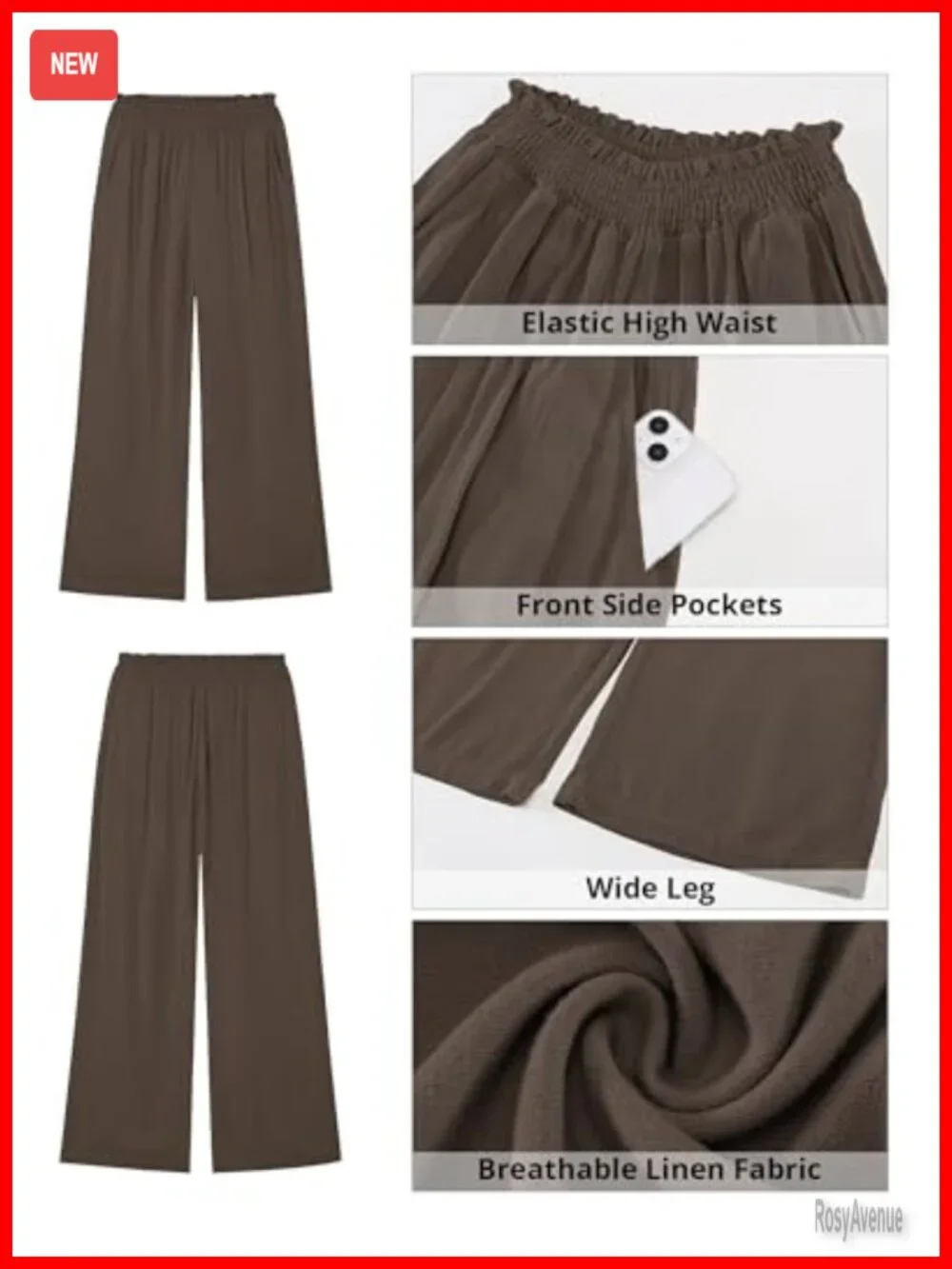 Wide Leg Linen Pants High Waisted Paper Bag Palazzo Summer Beach Casual